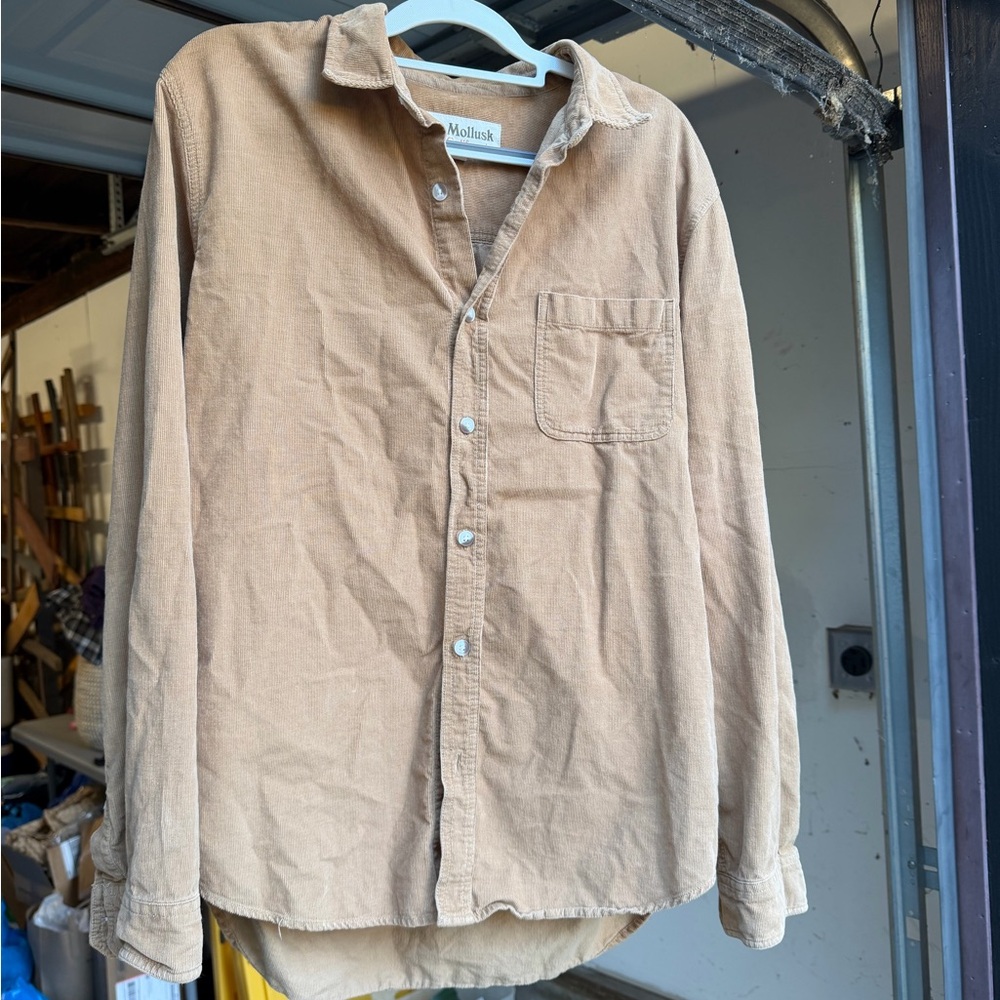 Mollusk Men's Tan Casual Button Down Shirt